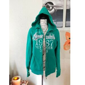 Aeropostale Green Zip Up Hoodie w/ pockets Heavyweight
